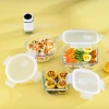Heat-resistant microwave oven glass lunch box, transparent glass food storage box, sealed lunch box, refrigerator storage box, glass bowl Specification image